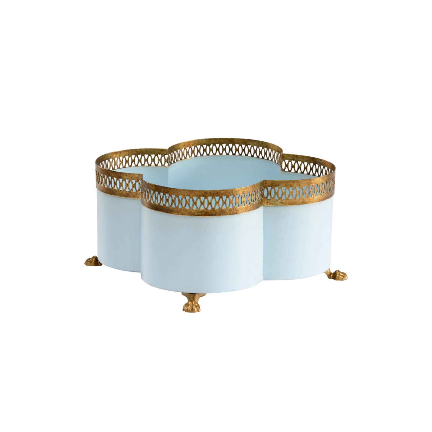 Tracery Cachepot in Lagoon