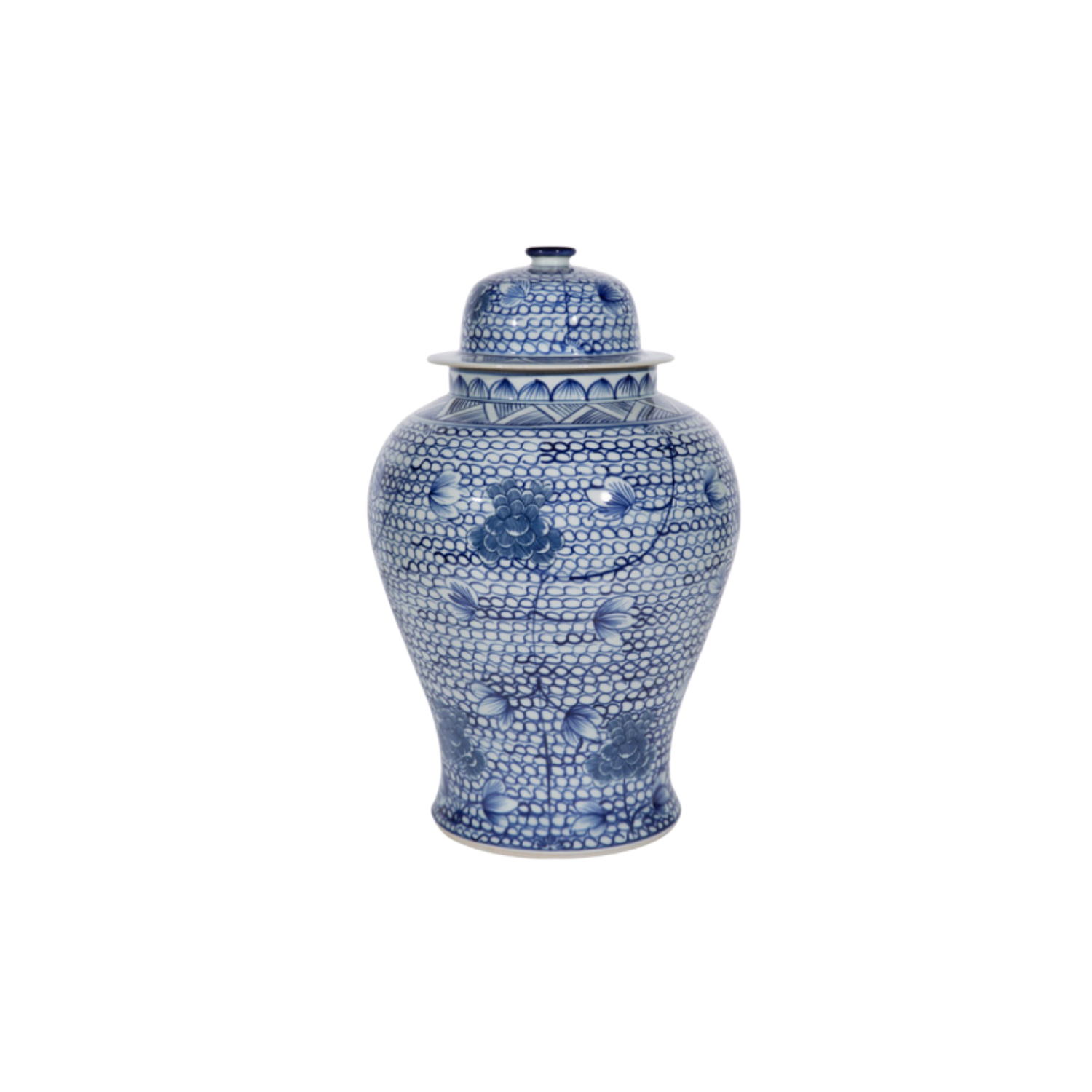 Blue & White Chain Temple Jar