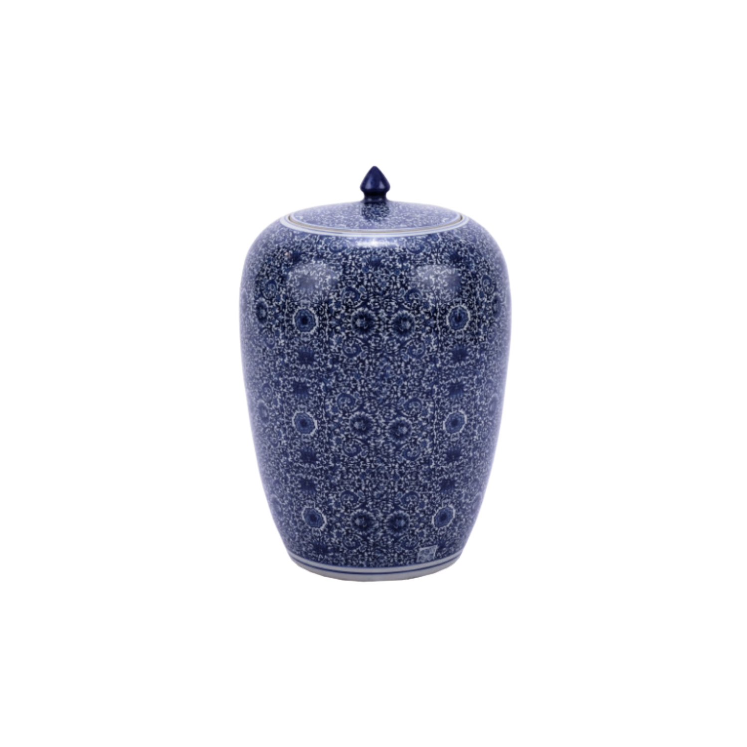 Blue & White Cluster Flower Ginger Jar