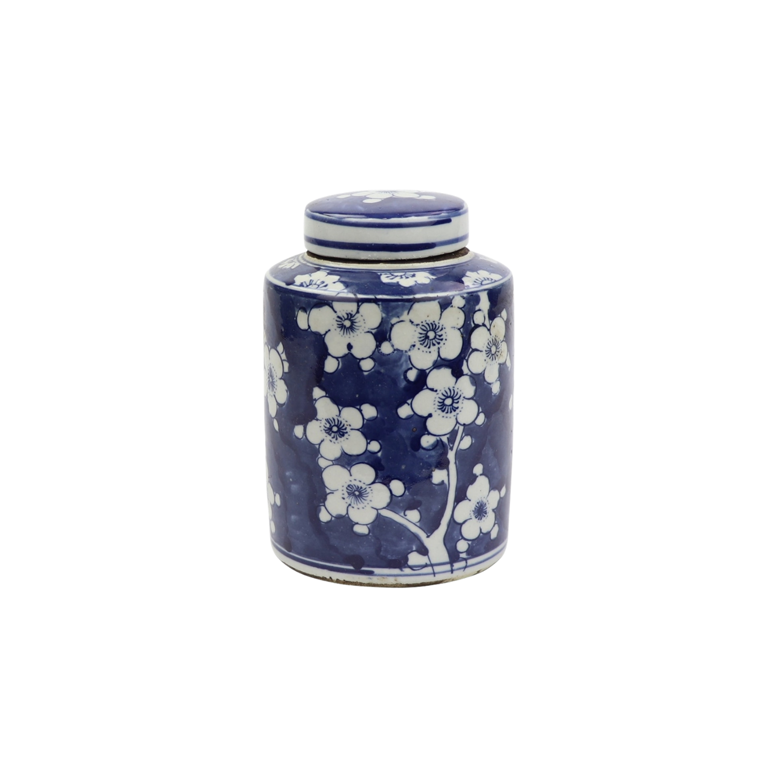 Blue And White Mini Tea Jar Blue Plum