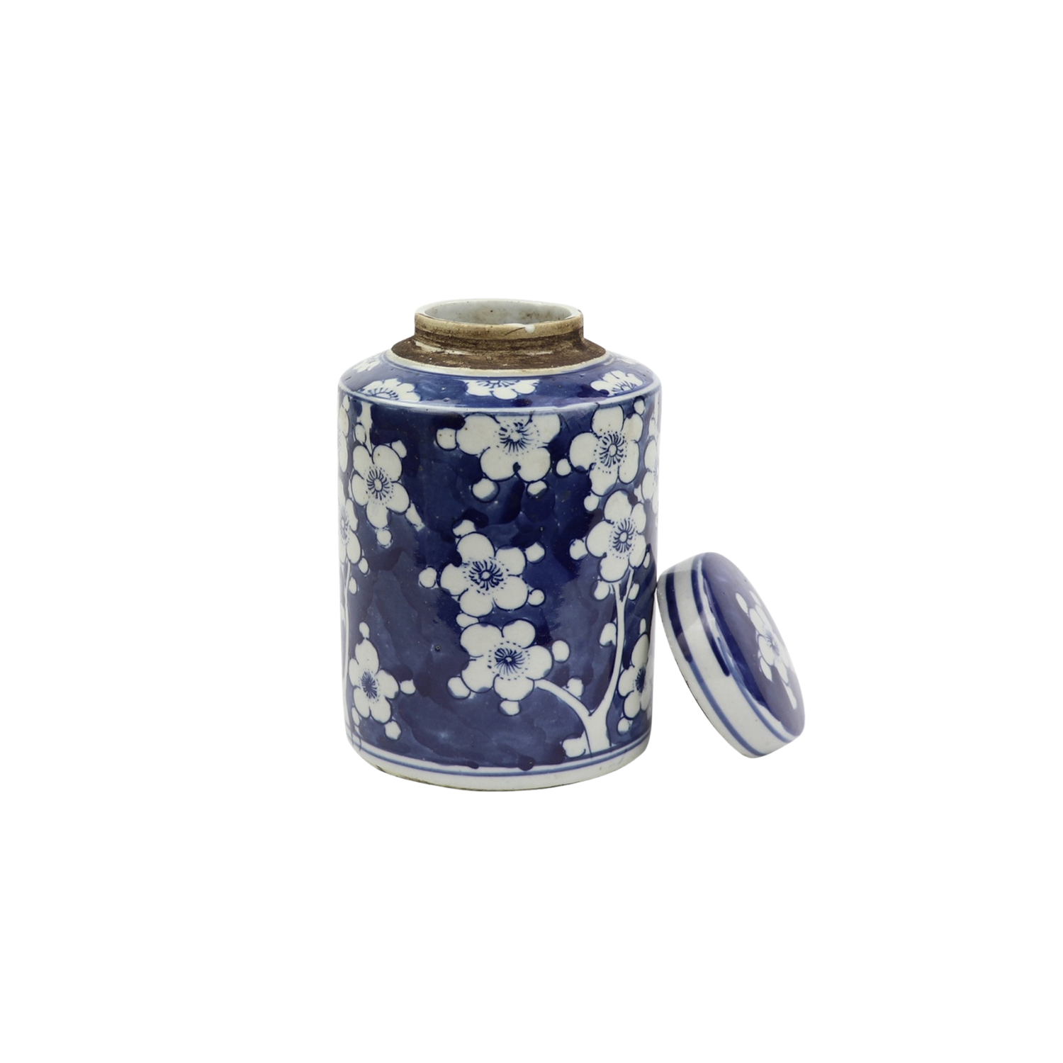 Blue And White Mini Tea Jar Blue Plum