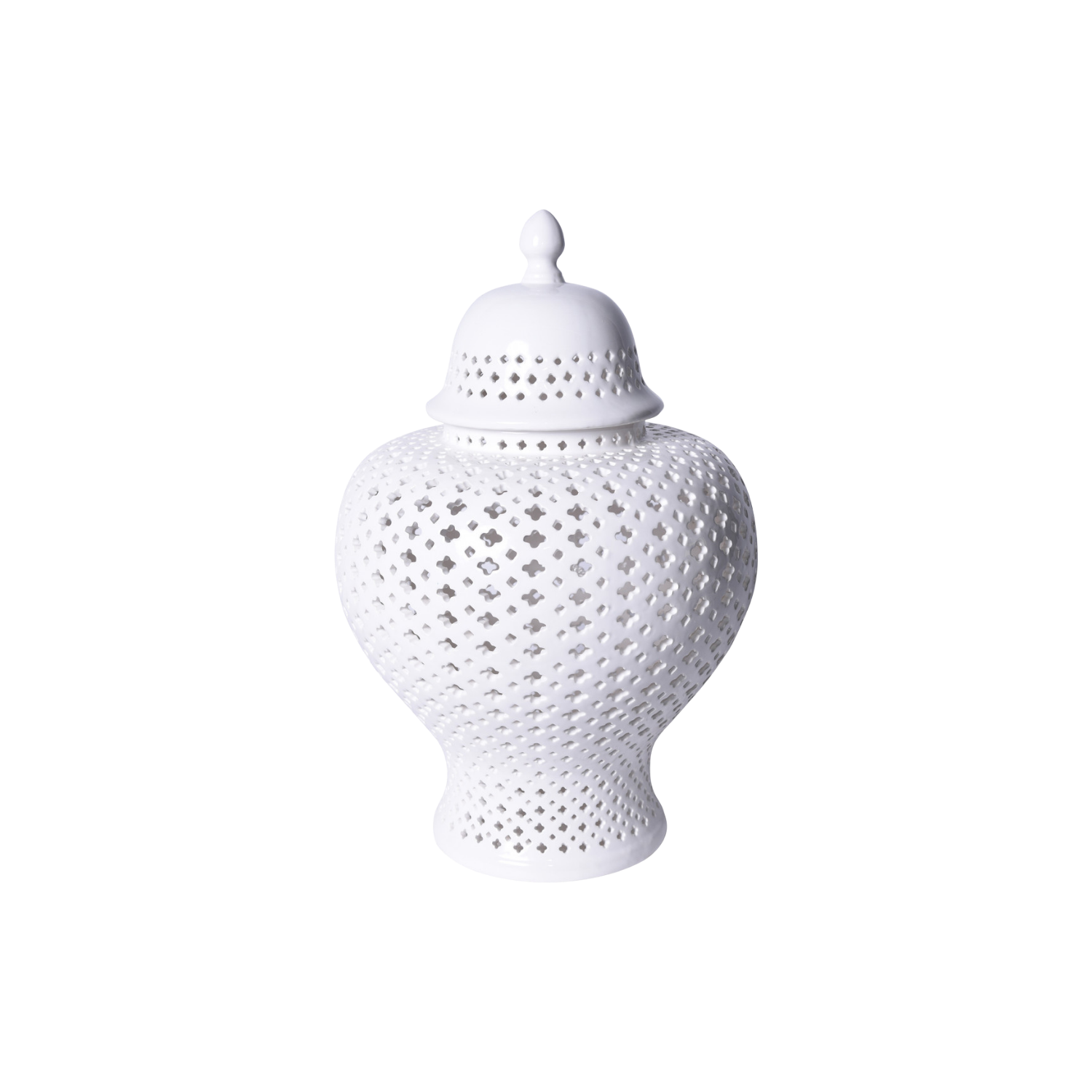 White Lattice Porcelain Ginger Jar