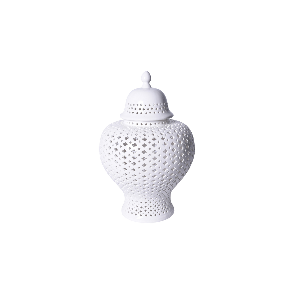 White Lattice Porcelain Ginger Jar
