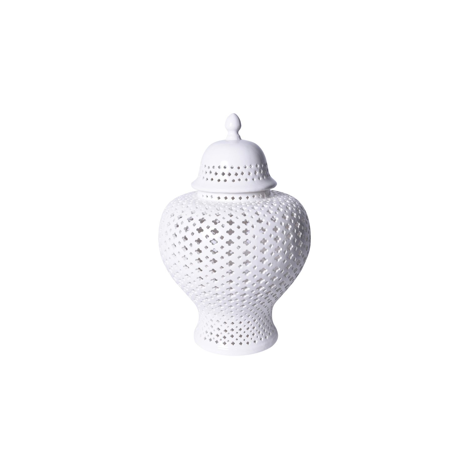 White Lattice Porcelain Ginger Jar