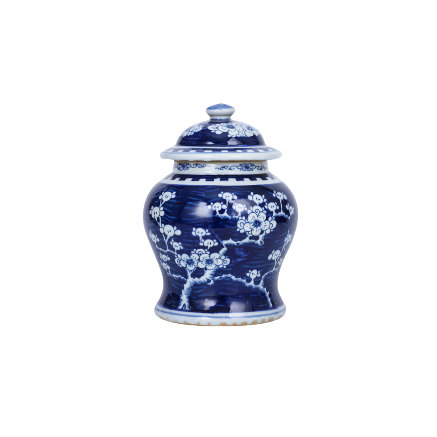 Small Porcelain Temple Jar Blue Plum Blossom