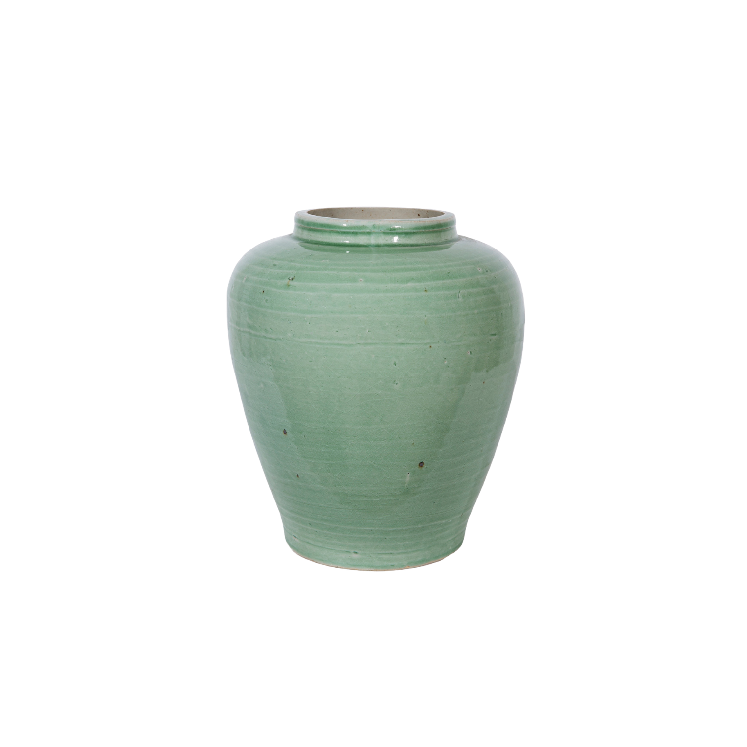 Mint Green Crackle Wide Shoulder Jar