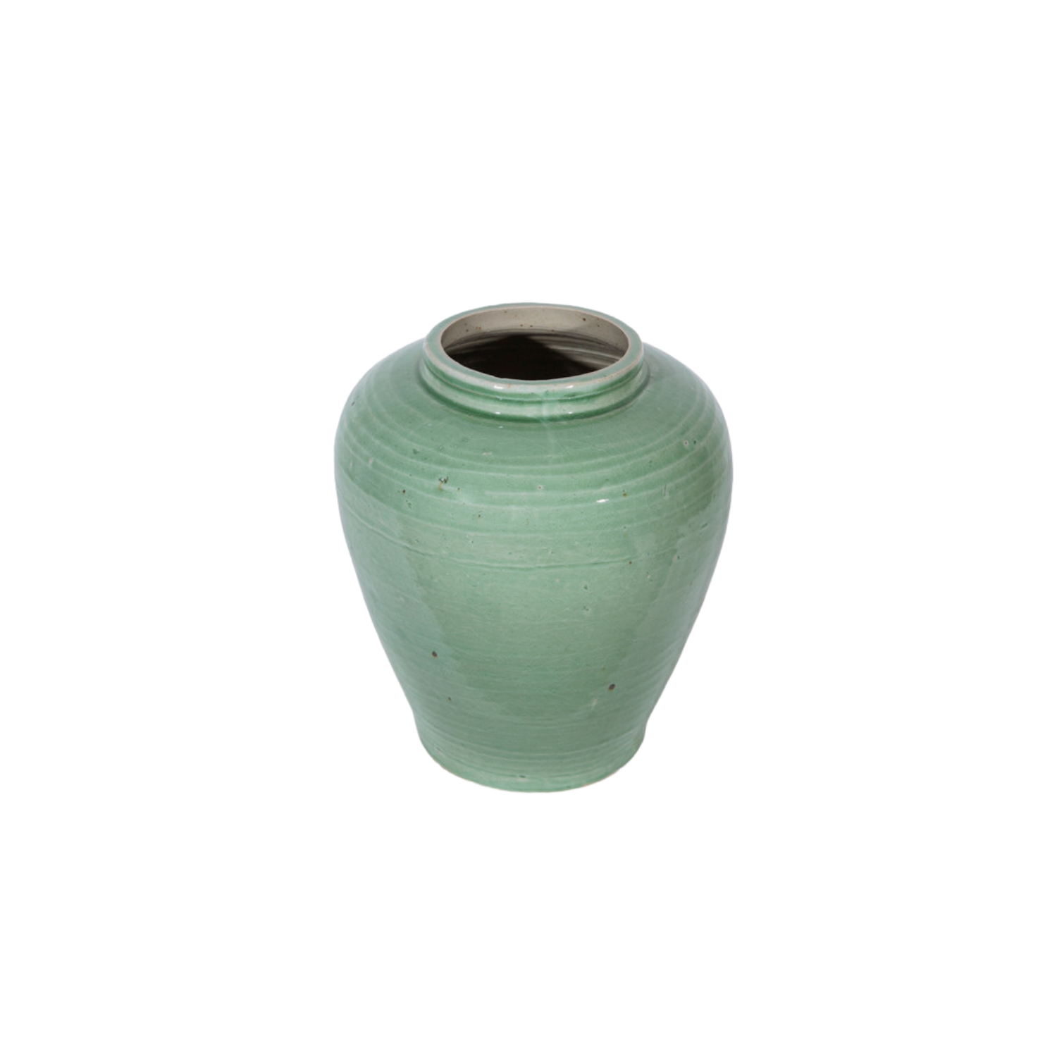 Mint Green Crackle Wide Shoulder Jar
