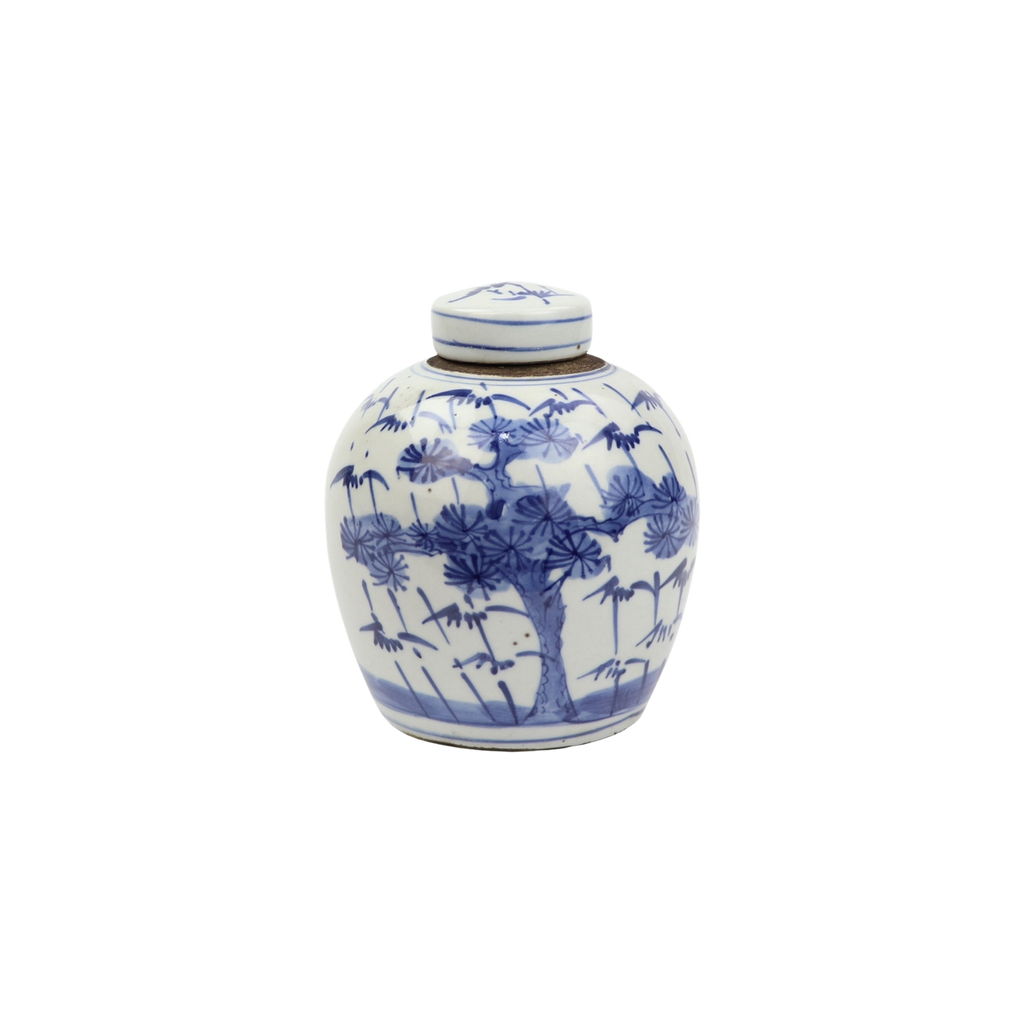 Blue and White Tiny Lid Mini Jar Plum & Pine