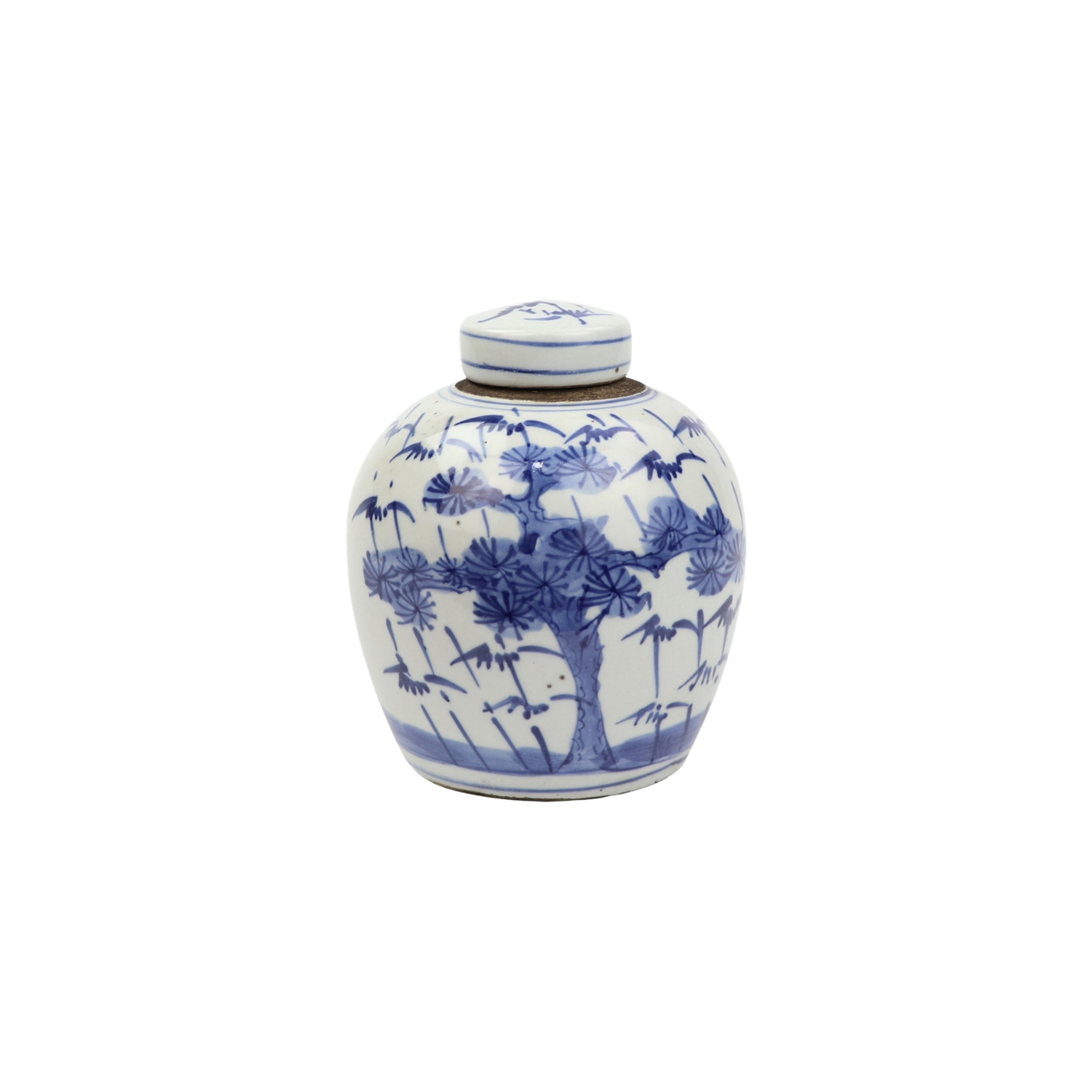Blue and White Tiny Lid Mini Jar Plum & Pine