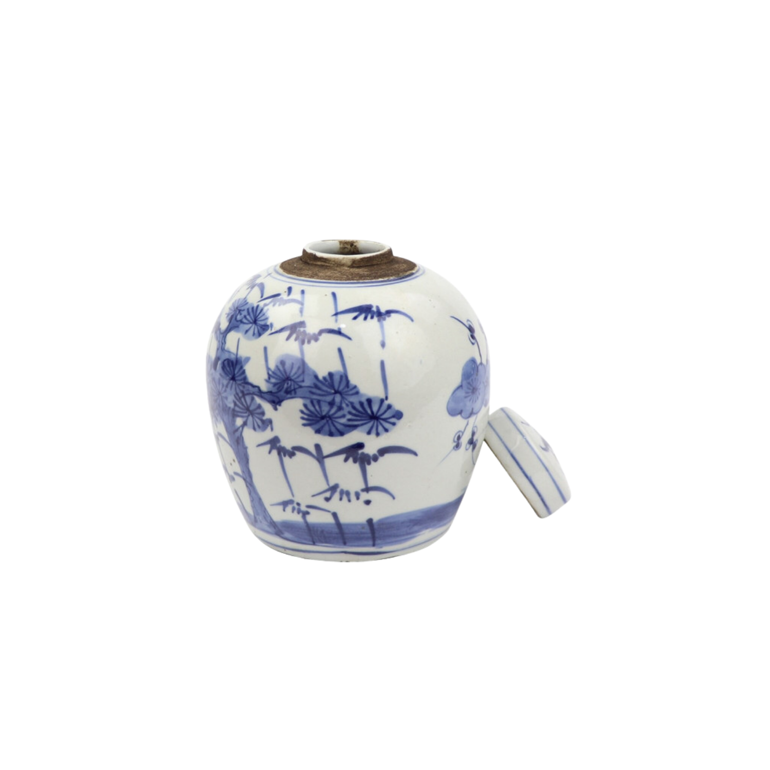 Blue and White Tiny Lid Mini Jar Plum & Pine