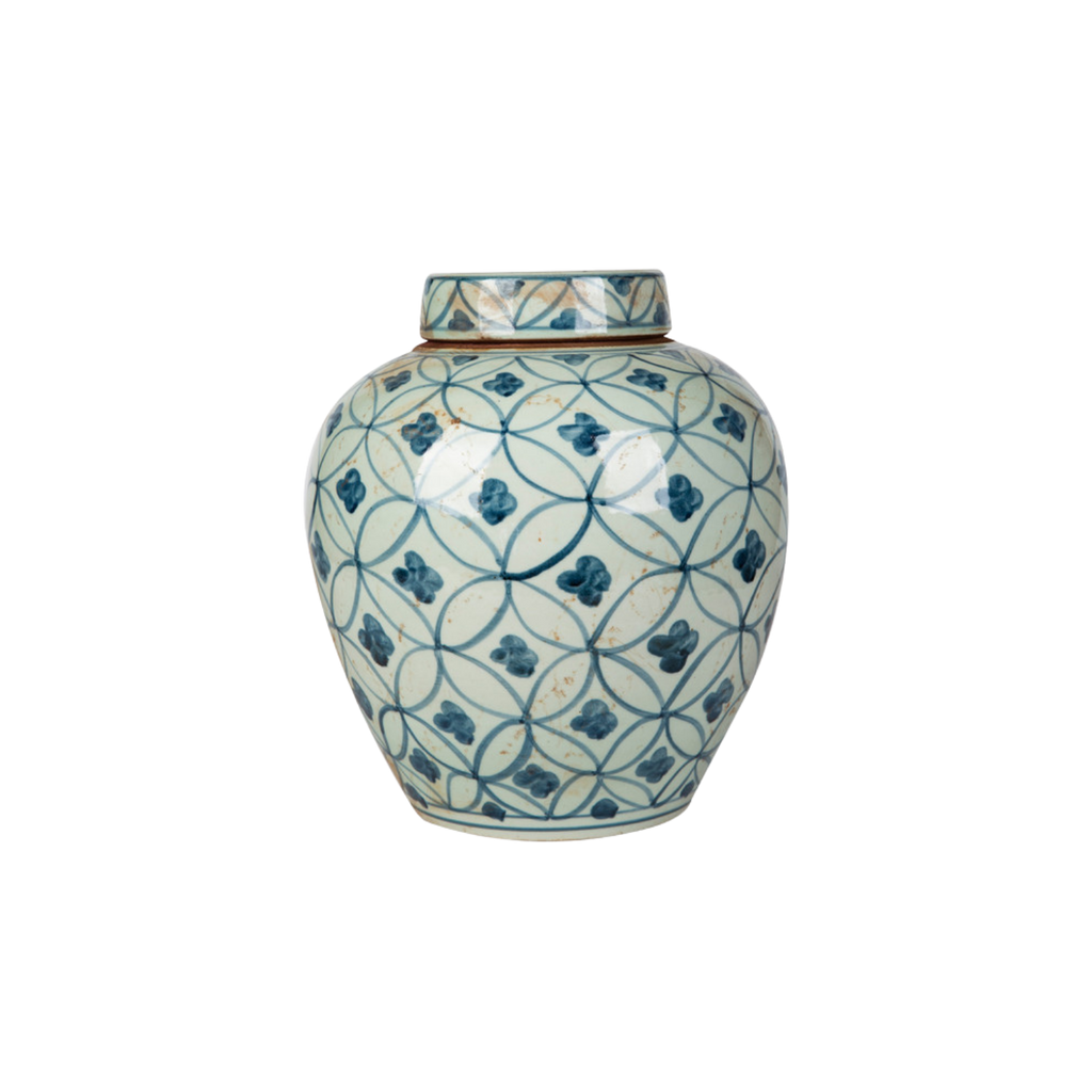Blue and White Ming Jar Coin Motif