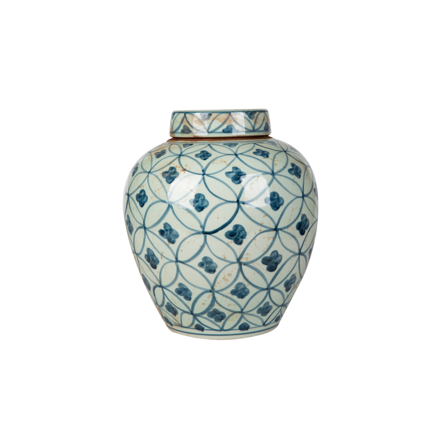Blue and White Ming Jar Coin Motif