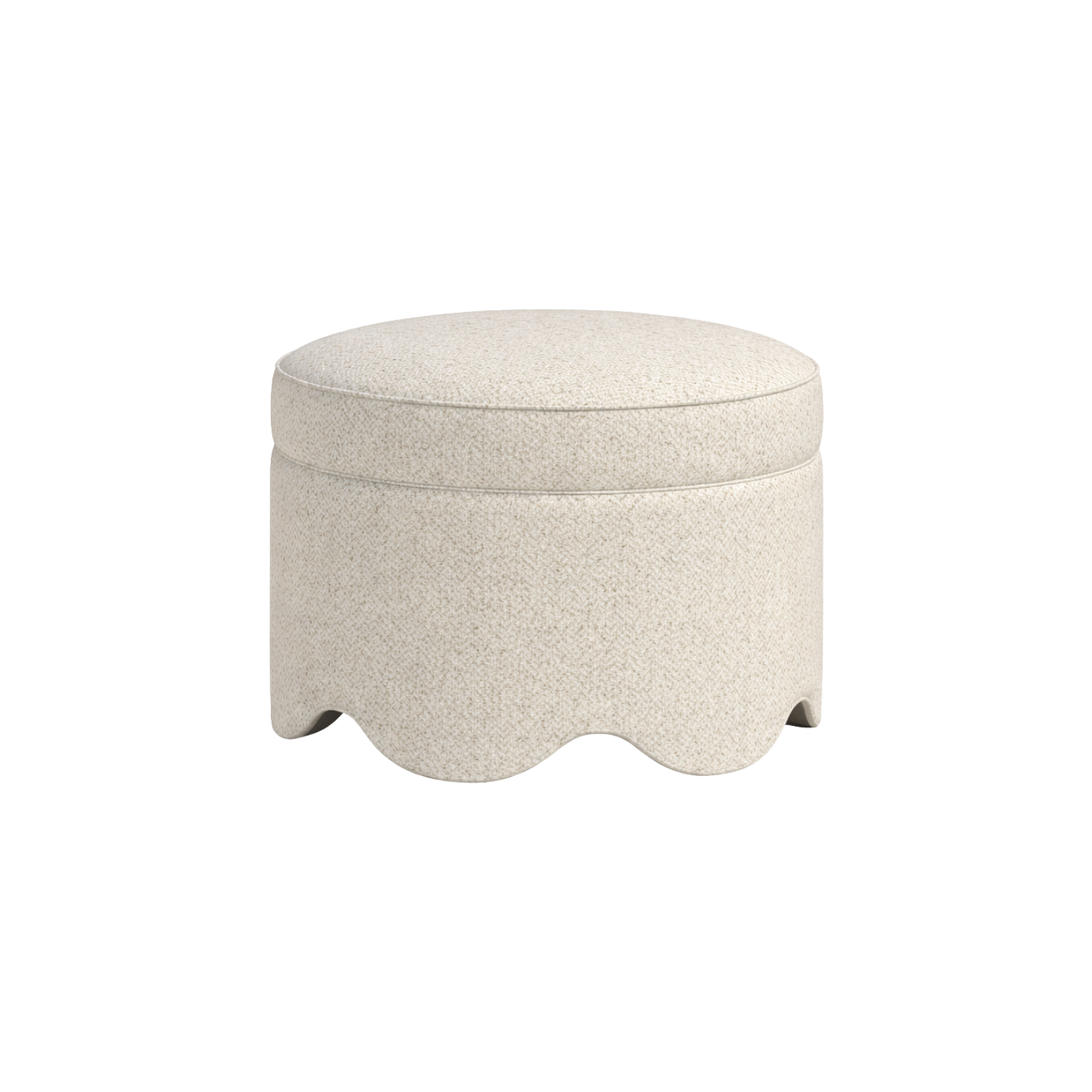 Suzie Scalloped Ottoman Desert Stone