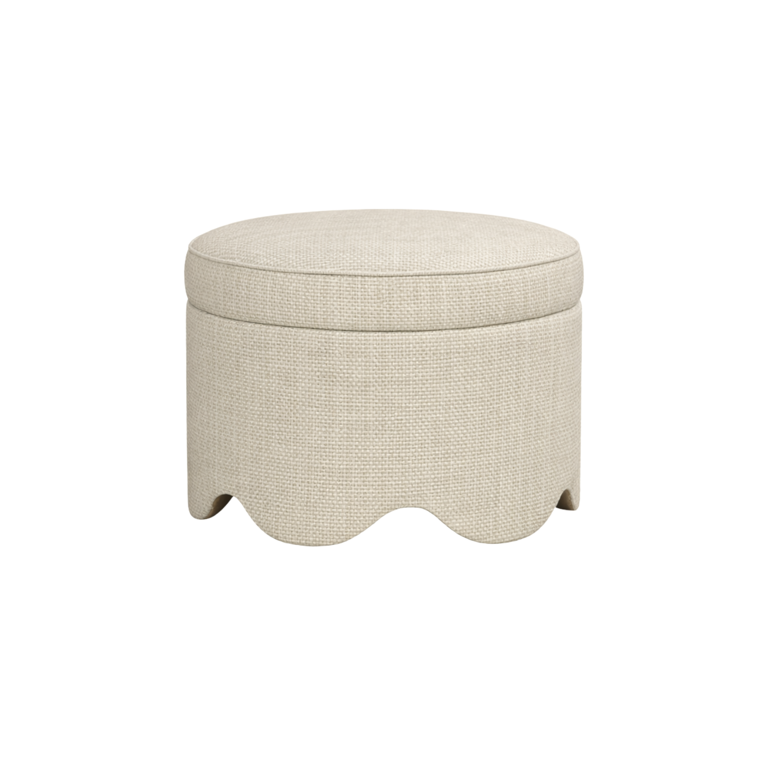Suzie Scalloped Ottoman Meadow Husk