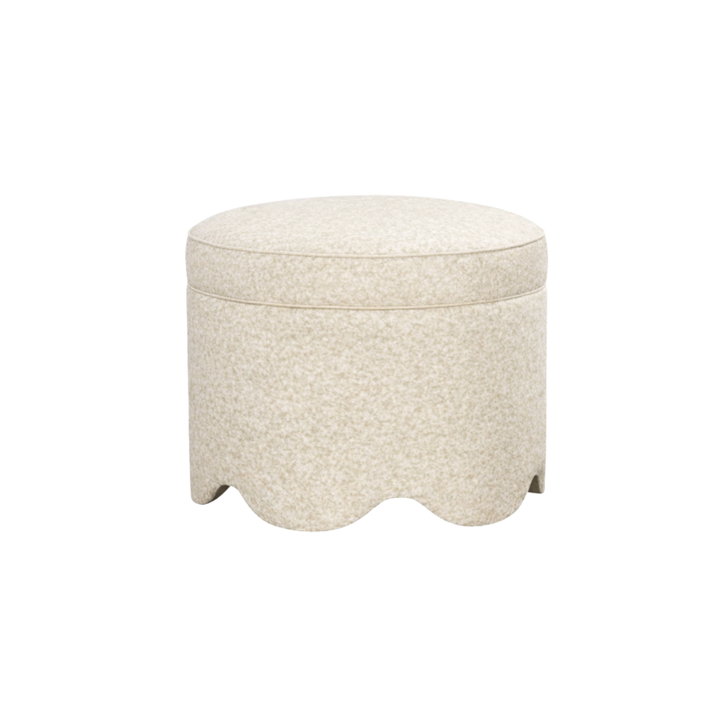 Suzie Scalloped Ottoman Soft Fawn