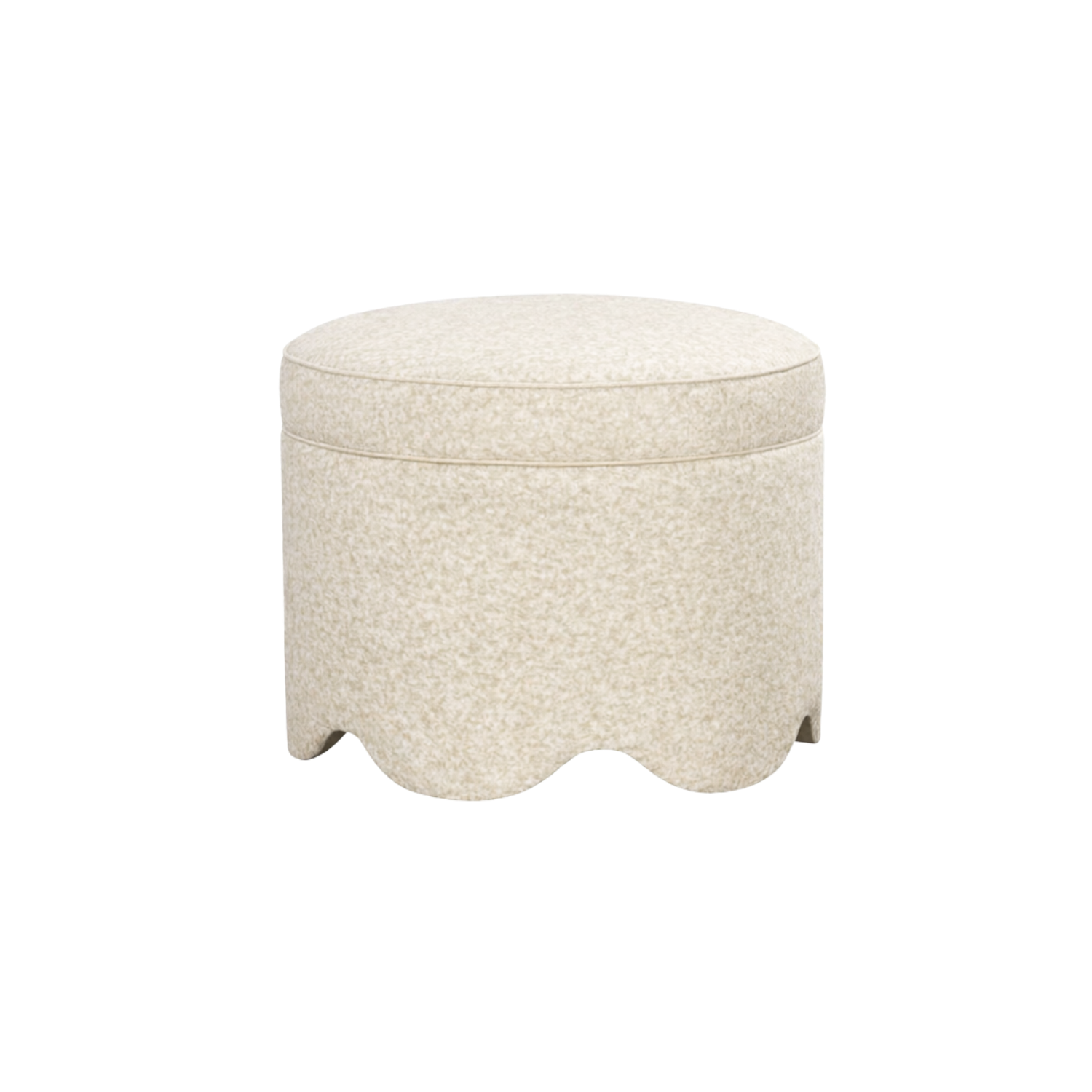 Suzie Scalloped Ottoman Soft Fawn