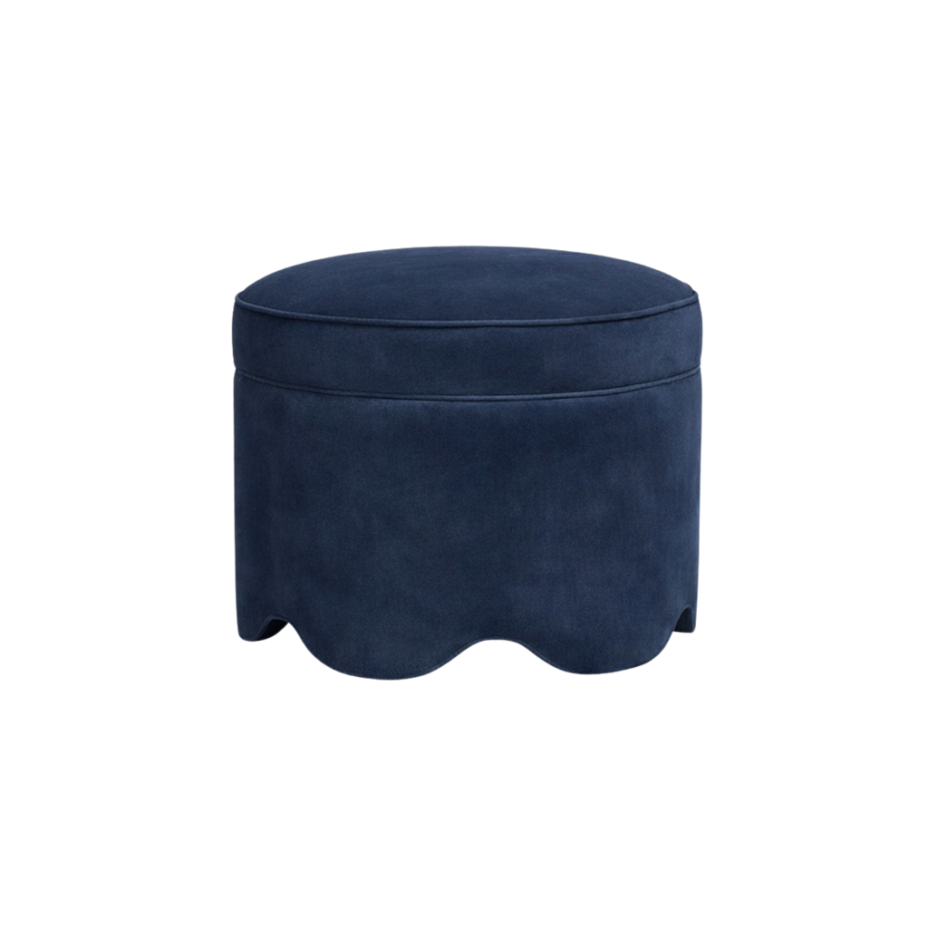 Suzie Scalloped Ottoman Mariner