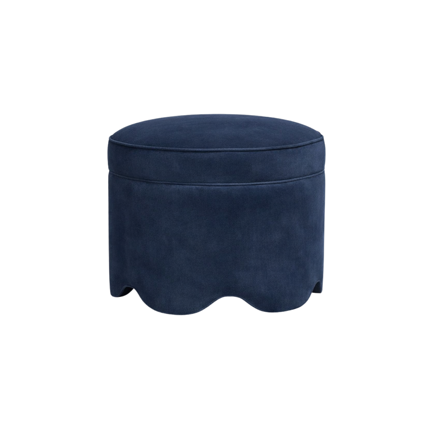 Suzie Scalloped Ottoman Mariner