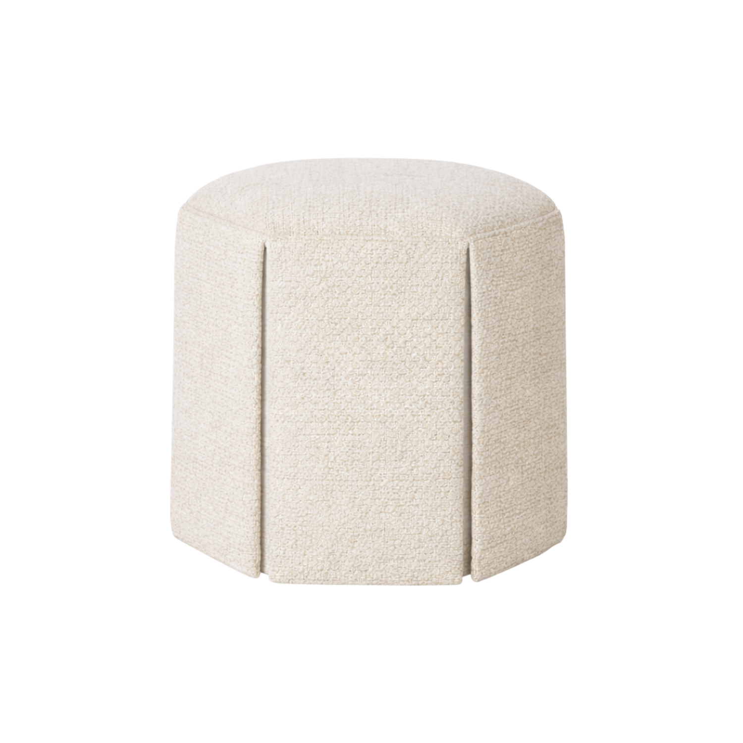 Evans Skirted Ottoman Warm Porcelain