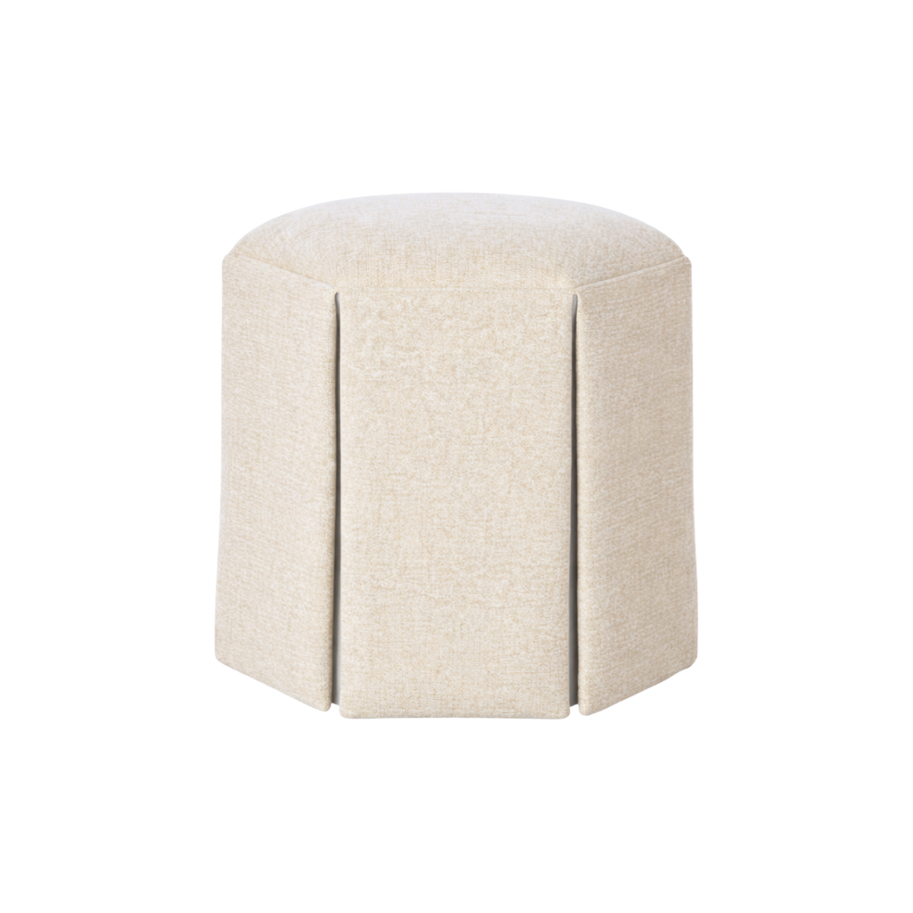 Evans Skirted Ottoman Soft Fawn