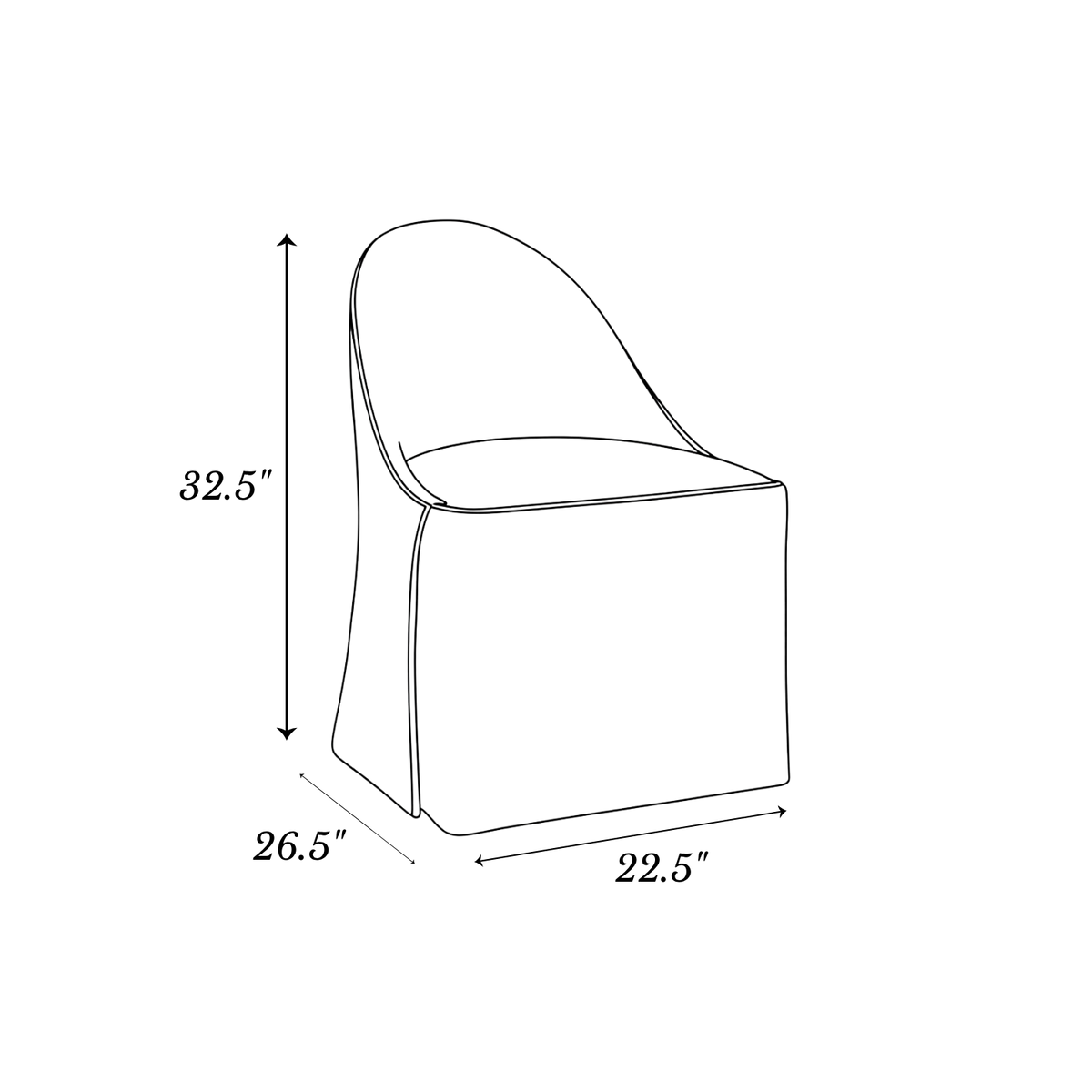 Wesley Skirted Dining Chair