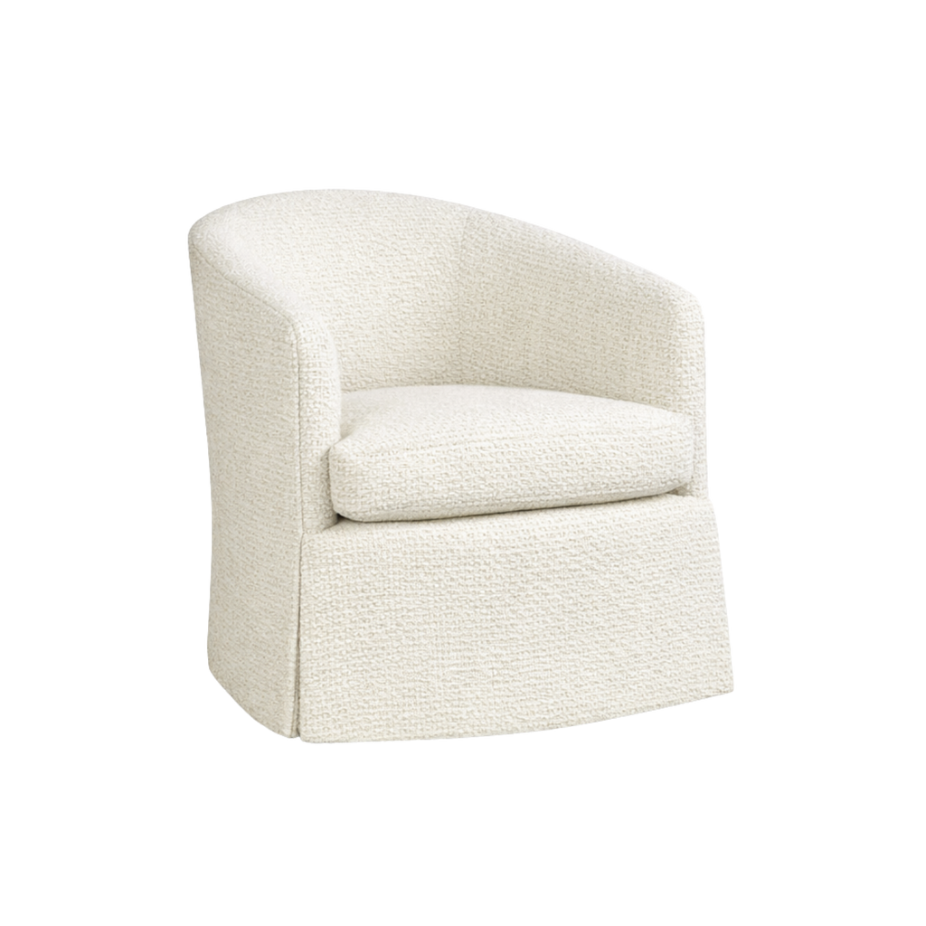 Corwin Skirted Swivel Chair Warm Porcelain