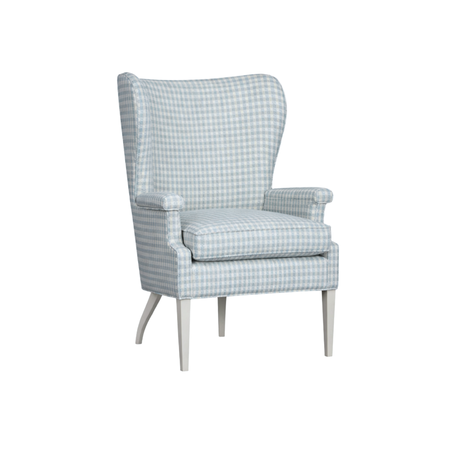 Ralph Wing Chair Blue Gingham