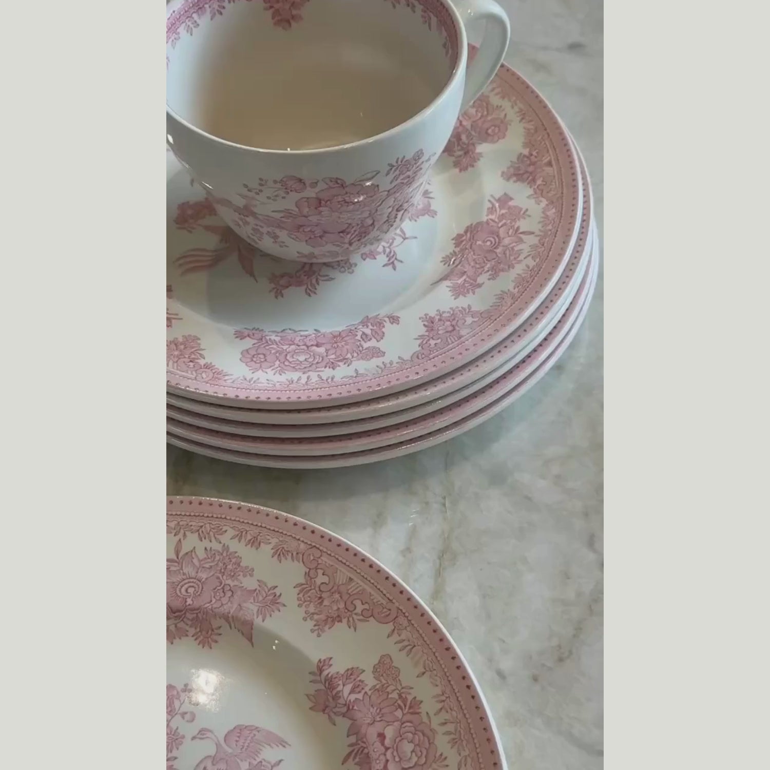 Pink Asiatic Pheasant Plate Medium